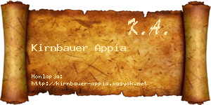 Kirnbauer Appia névjegykártya